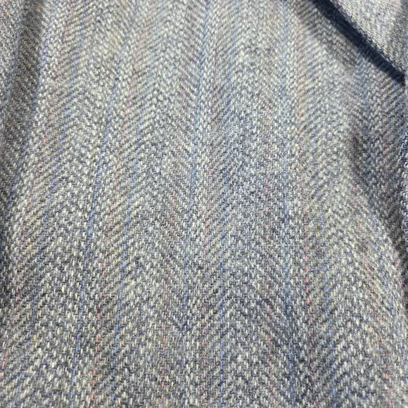 Vtg Kuppenheimer Mens Wool Herringbone Blazer Jacket Gray Blue Tan 48 Career